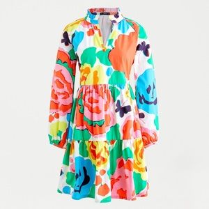 J Crew Ratti Floral Long Sleeved Dress NWOT